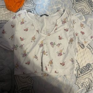 white floral crop top